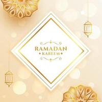 decorative ramadan kareem islamic eid greeting background vector