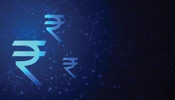 digital rupee concept background with rupee symbol vector