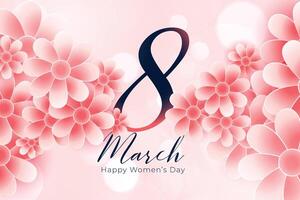 beautiful flower style happy womens day background vector