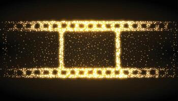 film reel strip made with golden sparkles vector