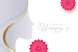 happy womens day celebration greeting with elegant flowers vector