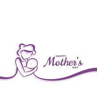 happy mothers day mom and baby love background vector