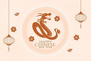 2024 chinese new year winter season background with lantern design vector