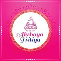 hindu akshaya tritiya background with kalash design vector