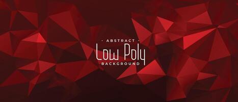 abstract red background in low poly style vector