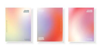Colorful soft gradient for presentation cover design set vector