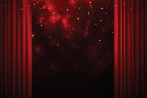 decorative red curtain shiny banner for your event show vector