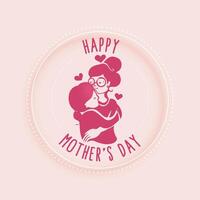 mother and daughter silhouette for happy mothers day vector