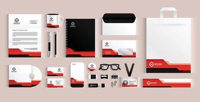 elegant professional office stationery template in collection vector