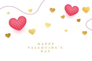 happy valentines day background with love hearts decor vector