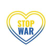 stop war in ukraine concept with flag color heart vector