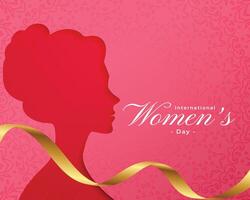 internacional De las mujeres día saludo tarjeta con corte de papel hembra cara vector