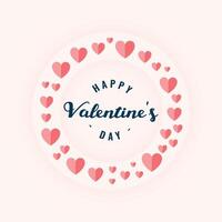 beautiful valentines day greeting background with love heart frame vector