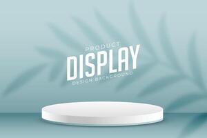 blank 3d pedestal stand for product display with leaf shadow vector