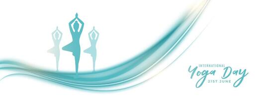 modern 21st june world yoga day banner for healthy lifestyle vector