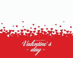 tiny red hearts flat valentines day background vector