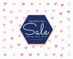 valentines day sale background with hearts pattern vector