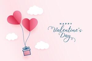 celebration banner for valentines day with paper hearts balloons and gift boxes vector