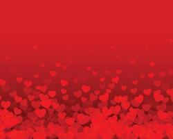 red background with small floating hearts vector