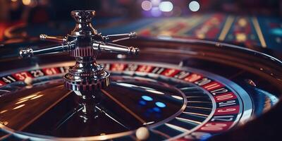 AI generated Beautiful roulette on a dark background with a place for a logo or inscription. photo