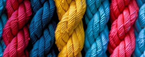 AI generated Close Up of a Multi Colored Rope photo