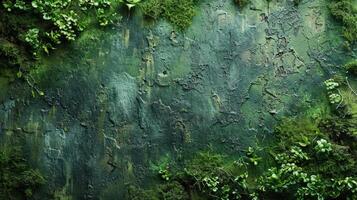 AI generated Background of green moss-covered log perfect for showcasing products in montages photo