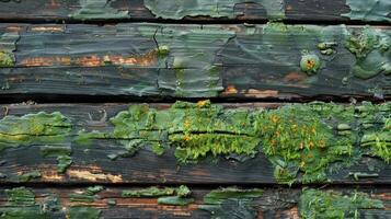 AI generated Background of green moss-covered log perfect for showcasing products in montages photo