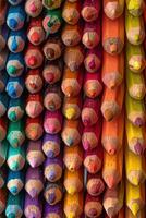 AI generated Colored pencils background photo