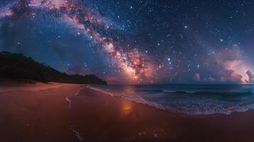 AI generated Starry Night Sky With Clouds photo