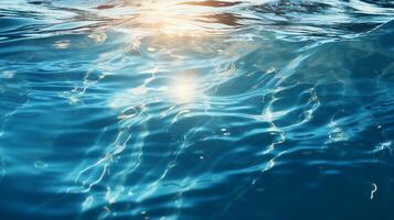 AI generated background of water with ripples and light reflected in it photo