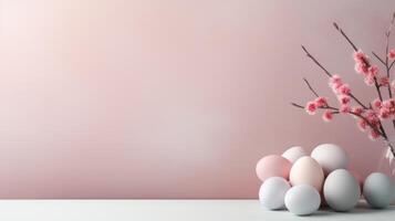 AI generated An exquisite, minimalist Easter backdrop photo