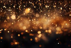 AI generated new year firework background lighting dark gold and bronze photo