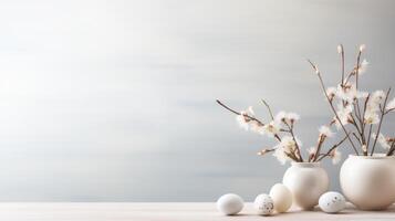 AI generated A serene, minimalist Easter abstract, featuring a delicate, intricate pattern in a soft photo