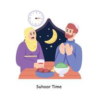 Suhoor Time Flat Style Design Vector illustration. Stock illustration