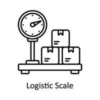 Logistic Scale vector outline icon design illustration. Manufacturing units symbol on White background EPS 10 File