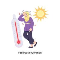 Feeling Dehydration Flat Style Design Vector illustration. Stock illustration