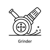 Grinder vector outline icon design illustration. Manufacturing units symbol on White background EPS 10 File