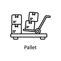 Pallet vector outline icon design illustration. Manufacturing units symbol on White background EPS 10 File