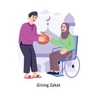 dando zakat plano estilo diseño vector ilustración. valores ilustración