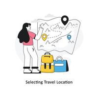 Selecting Travel Location  Flat Style Design Vector illustration. Stock illustration