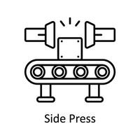 Side Press vector outline icon design illustration. Manufacturing units symbol on White background EPS 10 File