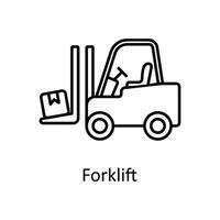 Forklift vector outline icon design illustration. Manufacturing units symbol on White background EPS 10 File