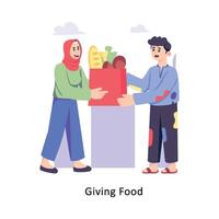 Giving Food Flat Style Design Vector illustration. Stock illustration