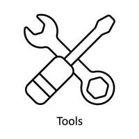 Tools vector outline icon design illustration. Manufacturing units symbol on White background EPS 10 File