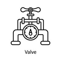 Valve vector outline icon design illustration. Manufacturing units symbol on White background EPS 10 File