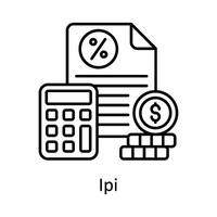 Ipi vector outline icon design illustration. Manufacturing units symbol on White background EPS 10 File