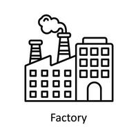 Factory  vector outline icon design illustration. Manufacturing units symbol on White background EPS 10 File