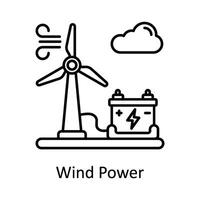 Wind Power vector outline icon design illustration. Manufacturing units symbol on White background EPS 10 File