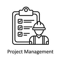 Project Management vector outline icon design illustration. Manufacturing units symbol on White background EPS 10 File