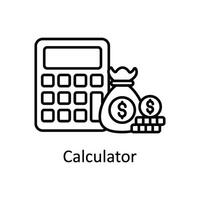 Calculator vector outline icon design illustration. Manufacturing units symbol on White background EPS 10 File